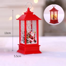 s1pc Christmas Lantern Decoration; Vintage Style Hanging Electric Candle Oil Lamp; Christmas Ornaments For Tables & Desks; Holiday Home Decor (Color: Red Old Man Small Flame Lamp)
